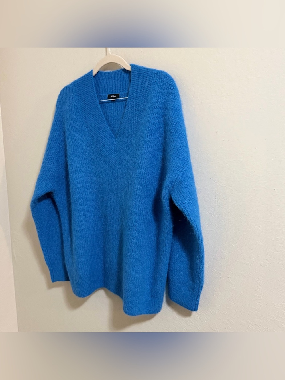 RAILS Jodie Blue V Neck Oversized Ribbed Slouchy Cozy Sweater M Alpaca blend - Picture 5 of 12